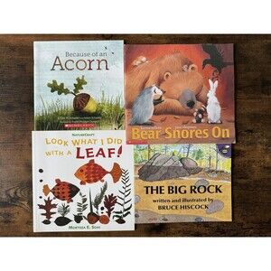 Lot of 4 Nature Themed Kid's Picture Books, Bear Snores On, The Big Rock, GOOD